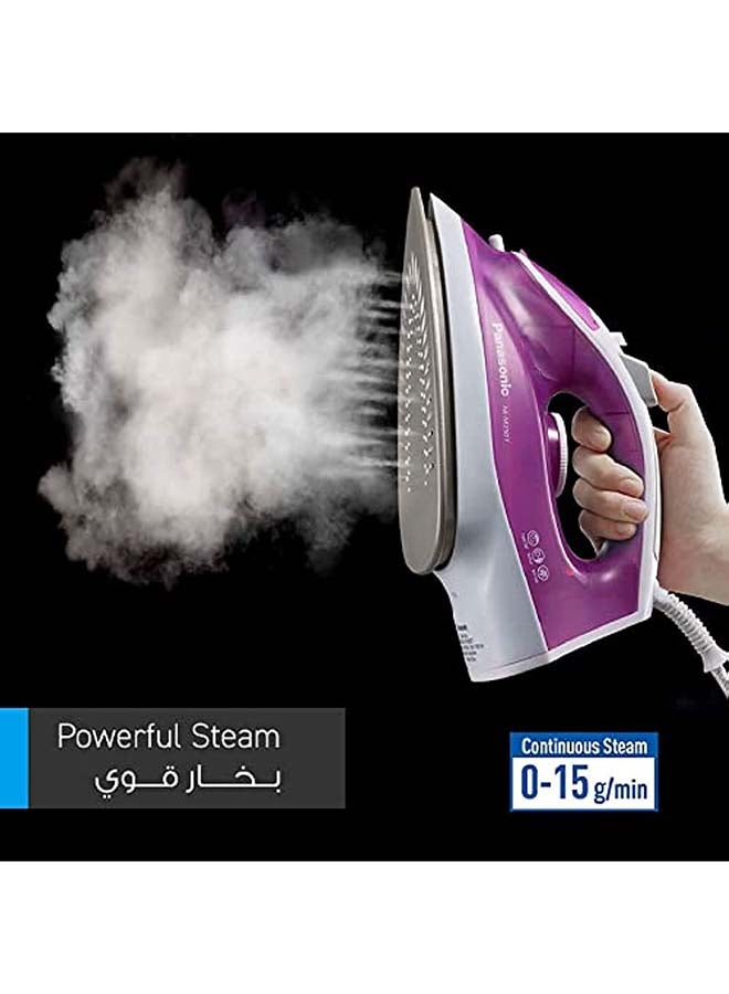 Panasonic Steam Iron Anti Calc 210 ml 1550 W NIM250T Pink - Image 2