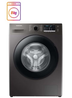 Samsung 8Kg Front Load Washing Machine, 1400 RPM With Eco Bubble Hygiene Steam, Digital Inverter Technology, International Specs 8 kg WW80TA046AXI Silver  - Image 1