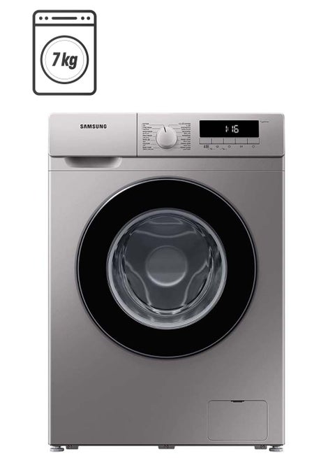 7Kg Front Load Washing Machine, 1200 RPM With Quick Wash, Drum Clean And Delay End, International Specs 7 kg WW70T3020BSI Silver
