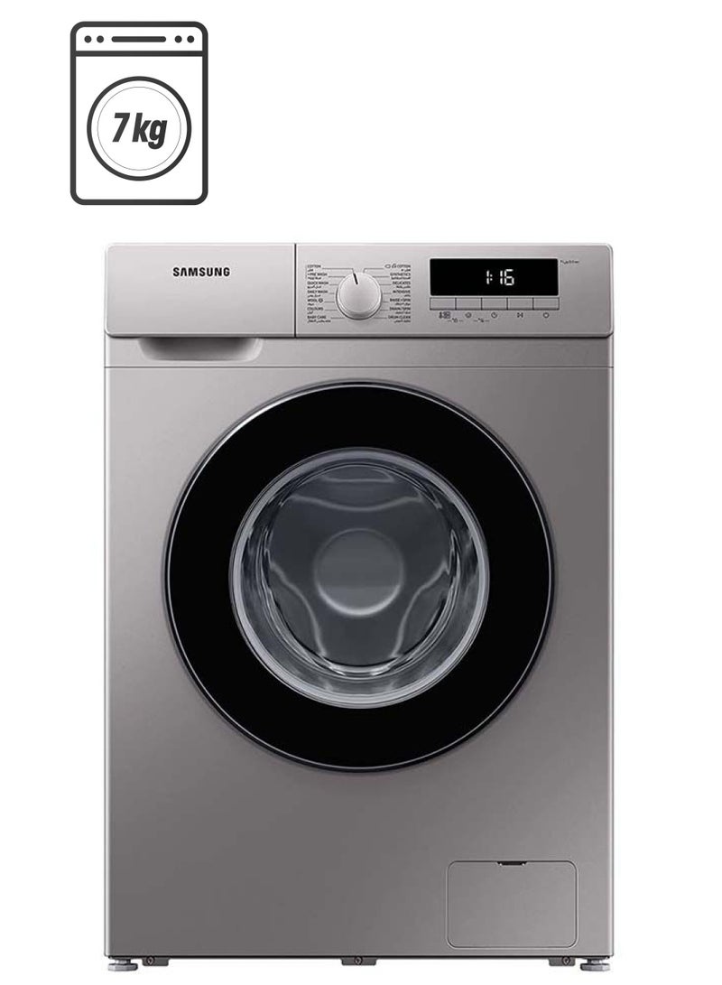 Samsung 7Kg Front Load Washing Machine, 1200 RPM With Quick Wash, Drum Clean And Delay End, International Specs 7 kg WW70T3020BSI Silver - Image 1