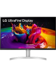 شاشة 32UN650-W مقاس 31.5 بوصة بدقة 4K UHD (3840 × 2160) IPS فائقة الدقة مع HDR10، وDCI-P3 95% من التدرج اللوني، وAMD FreeSync، وMAXXAUDIO، ووضع الألعاب، فضي أسود فضي أسود