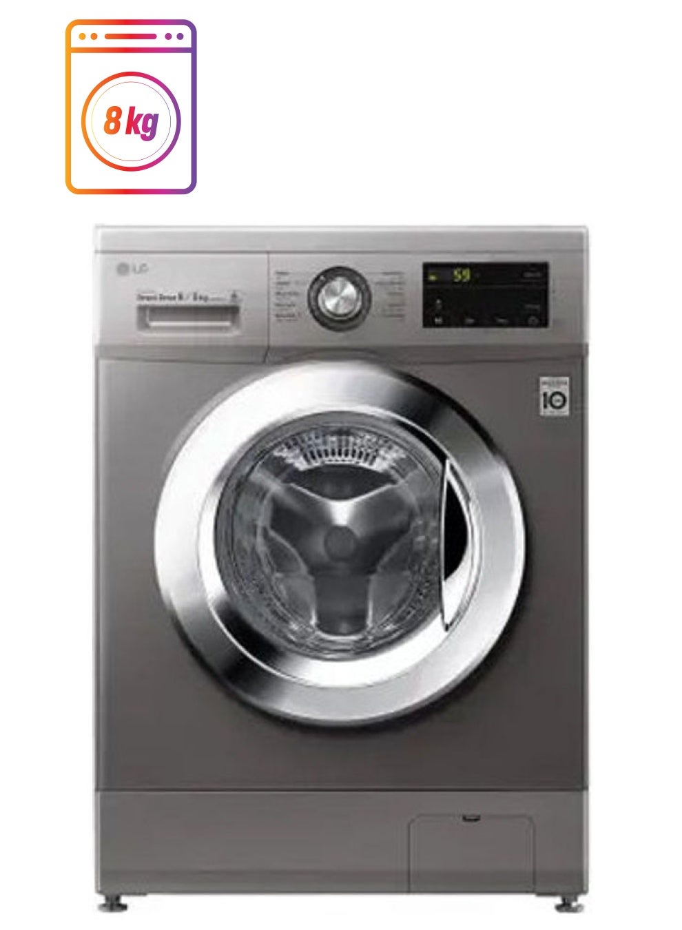 8/5 KG Front Loading Washer & Dryer With 6 Motion Direct Drive, Smart Diagnosis, Inverter Motor 8 kg F4J3TMG5P Silver