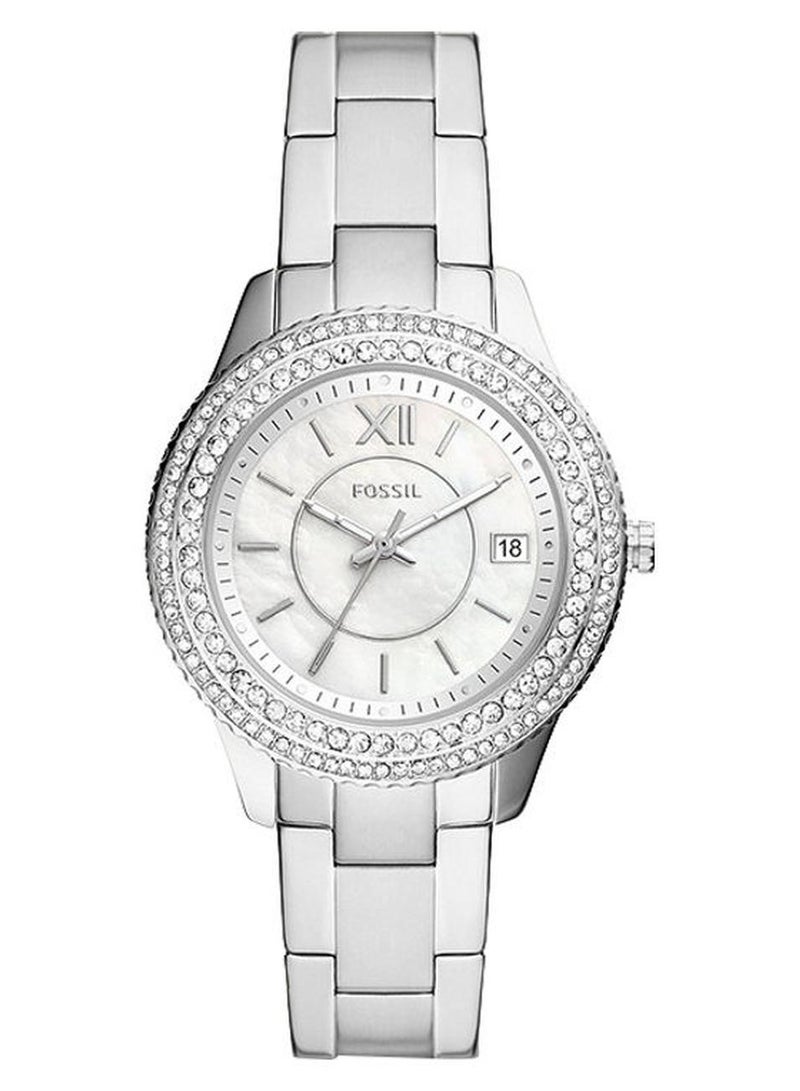 فوسيل ساعة يد بعقارب وسوار من الاستانلس ستيل طراز ES5130 للنساء - Image 1