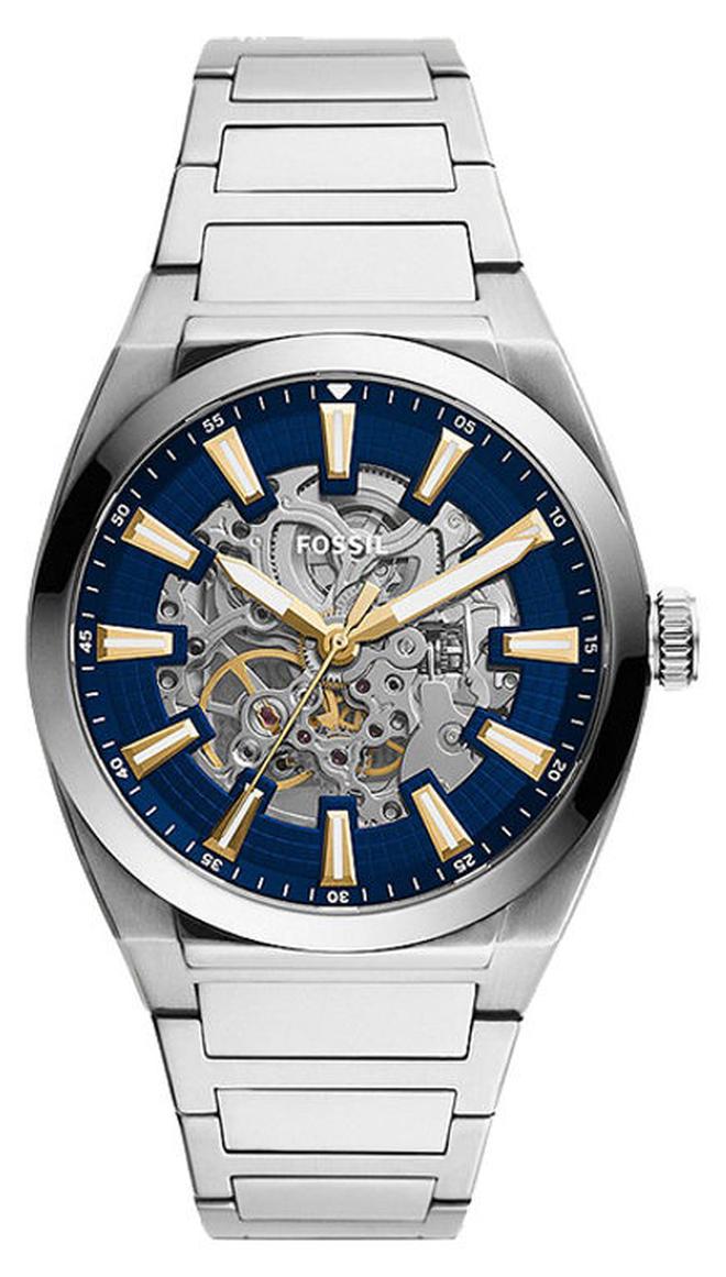 فوسيل ساعة يد بعقارب وسوار من الاستانلس ستيل طراز ME3220 للرجال - Image 1