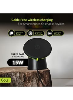 Goui Omni Qi 15W Magnetic Wireless Charger with Multi-Angle Rotation – Cable-Free Charging for Qi-Enabled Smartphones, Supports Apple & Samsung Quick Charging - Black  - Image 4