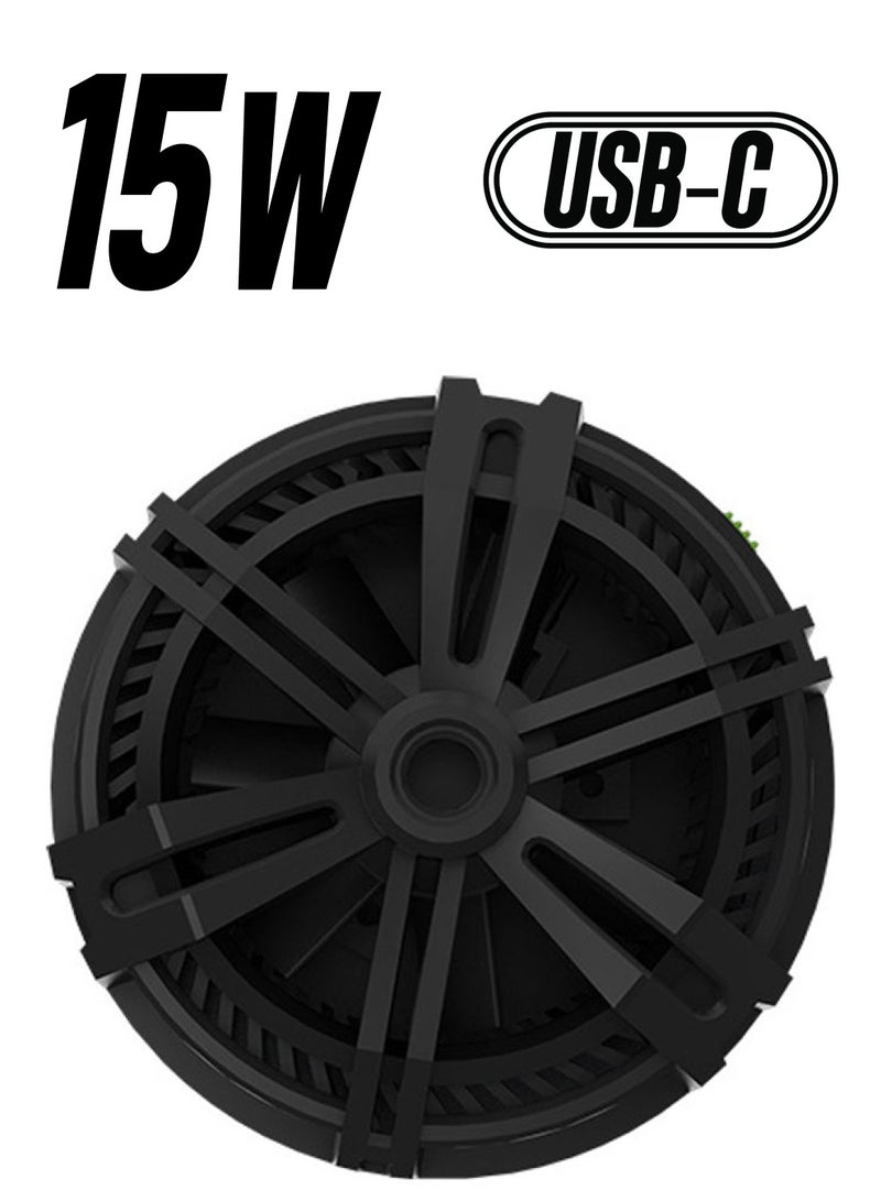 Goui - Magfan | Wireless Charger 15W & Cooling Fan: Ultimate Charging Solution With Magnetic Compatibility And Efficient Heat Dissipation Featuring A Built-In Cooling Fan And Innovative Heat Management System, It Prevents Overheating, Ensuring Your Device Charges Faster And More Safely - Black - Image 1