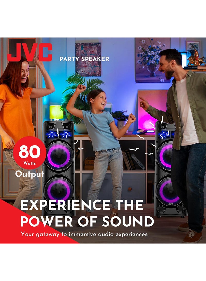 JVC - Portable Bluetooth Party speaker with wireless mic and remote control XS-N7222PB Black - Image 1