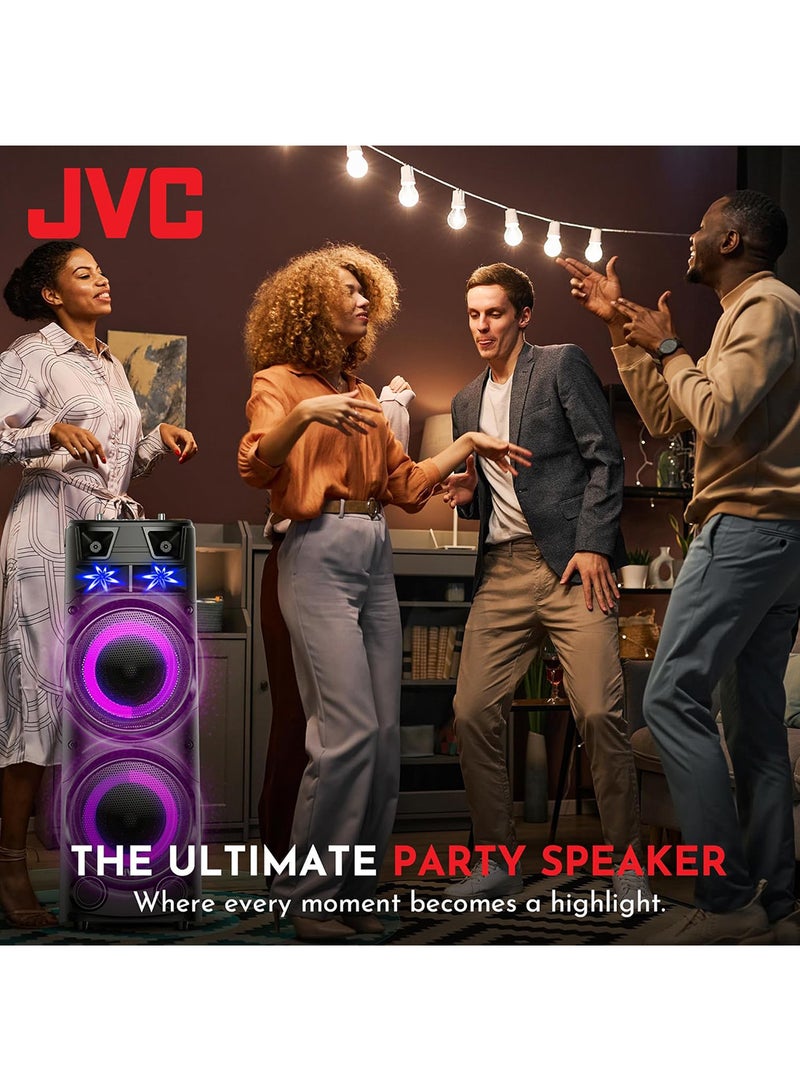 JVC - Portable Bluetooth Party speaker with wireless mic and remote control XS-N7222PB Black - Image 1