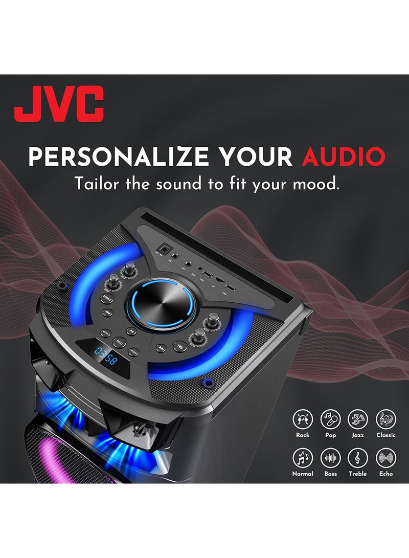 JVC - Portable Bluetooth Party speaker with wireless mic and remote control XS-N7222PB Black - Image 1