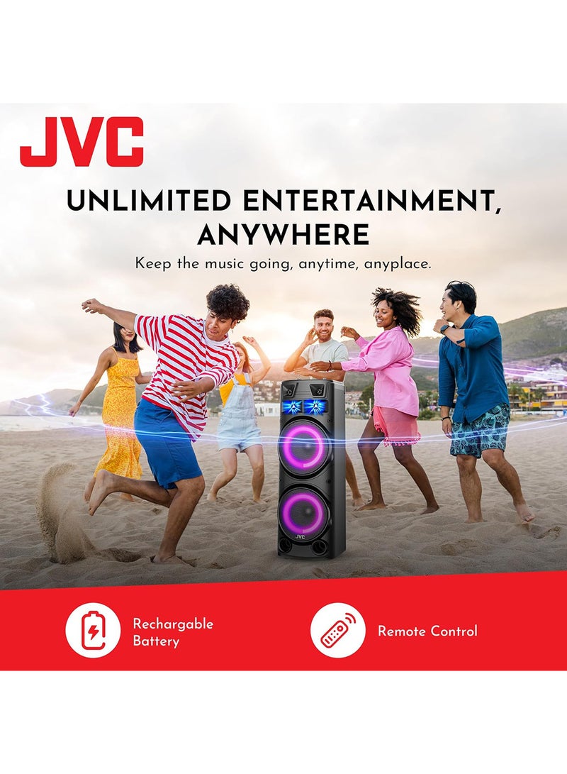 JVC - Portable Bluetooth Party speaker with wireless mic and remote control XS-N7222PB Black - Image 1
