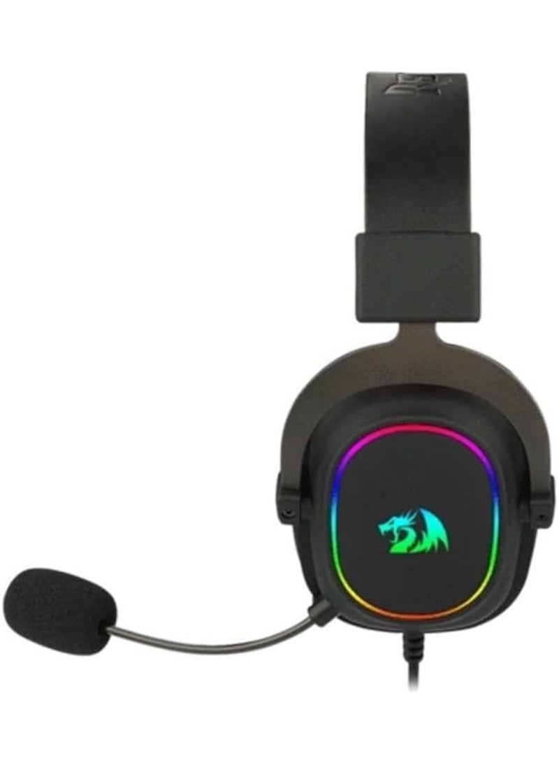 REDRAGON - H510-RGB Zeus X Wired Gaming Headset, Ergonomic Design, 7.1 Surround Sound, 53mm Drive, Detachable Microphone & RGB Lights, 3.5mm Cable, USB Control Box & 3.5mm Jack Input, Black | H510-RGB - Image 1