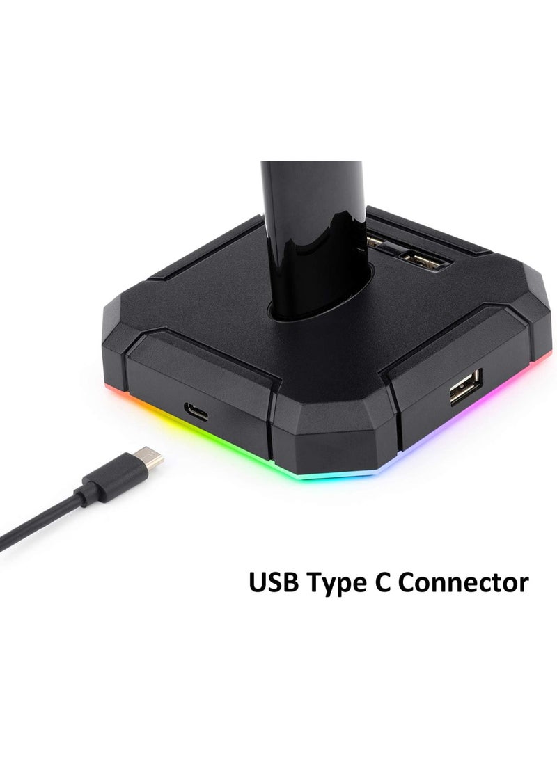 ريدراجون - حامل سماعة رأس للألعاب بإضاءة خلفية HA300 SCEPTER Pro RGB مع 10 أوضاع إضاءة RGB و4 منافذ USB - Image 1