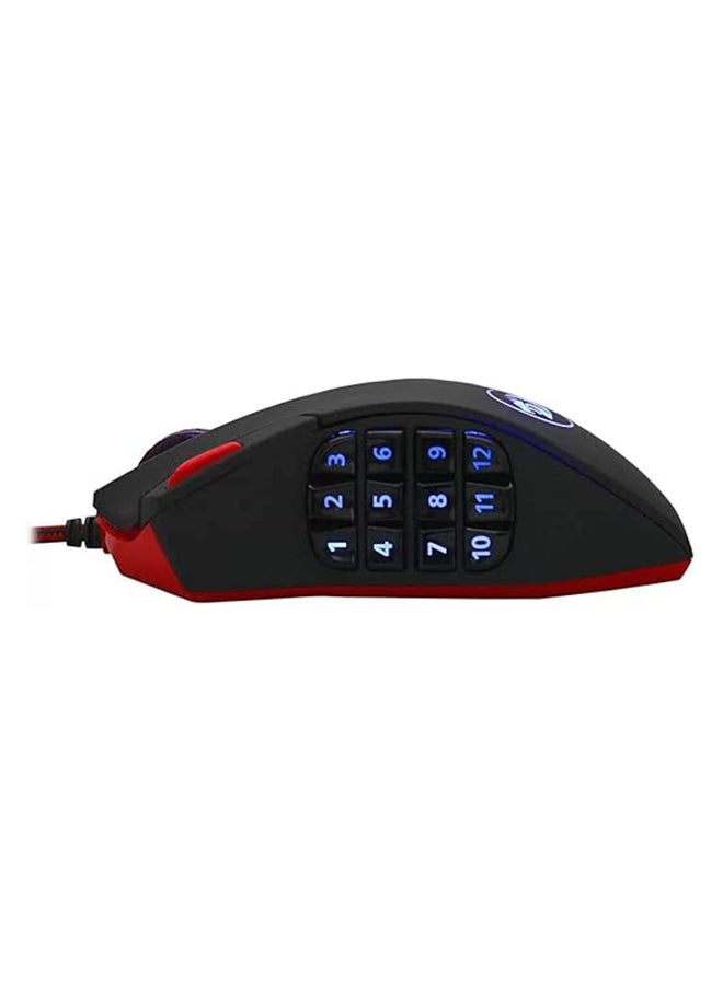 Redragon M901 Gaming Mouse RGB Backlit MMO 19 Macro Programmable Buttons with Weight Tuning Set, 12400 DPI for Windows PC Computer (Wired, Black)