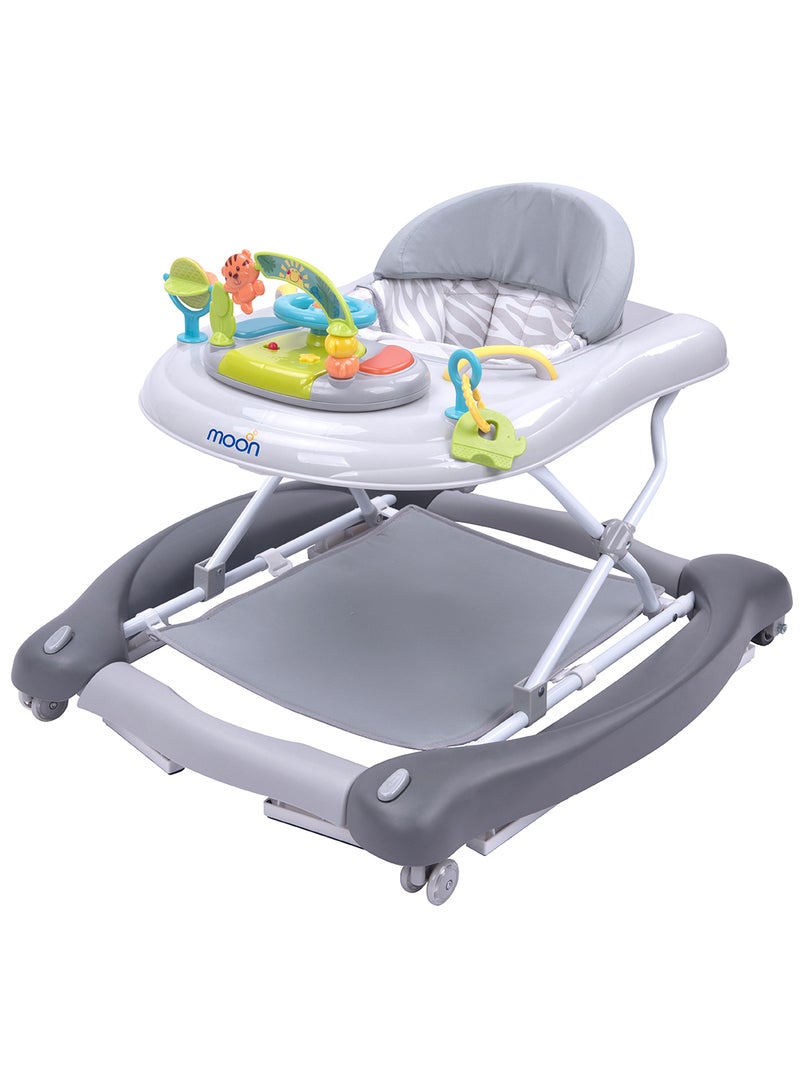 Moon Crusie 4 In 1 Walker Jumper 6 To 18 Months, Jungle Themed Removable Music Box Well Padded Seat, Strong Metal Frame  - Image 1