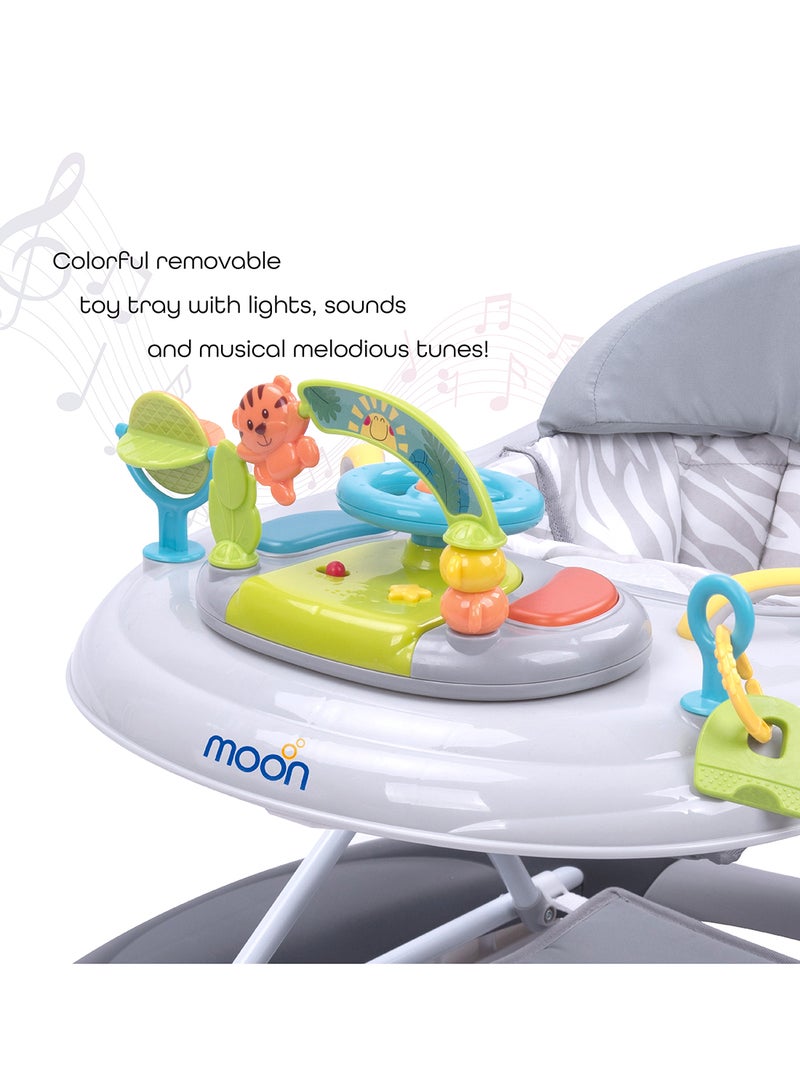 Moon Crusie 4 In 1 Walker Jumper 6 To 18 Months, Jungle Themed Removable Music Box Well Padded Seat, Strong Metal Frame  - Image 4