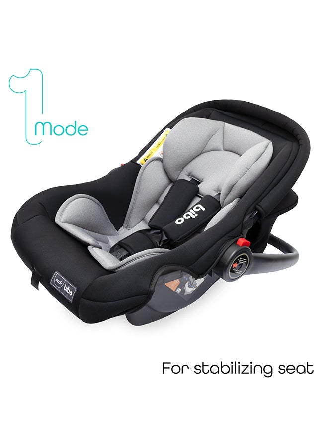 مون مقعد وحامل بيبو للأطفال للسيارة مع دعم للجسم بالكامل ووسادة ناعمة مناسب لحديثي الولادة فأكبر بلون أسود - Image 2
