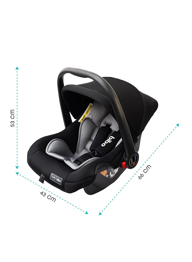 مون مقعد وحامل بيبو للأطفال للسيارة مع دعم للجسم بالكامل ووسادة ناعمة مناسب لحديثي الولادة فأكبر بلون أسود - Image 4