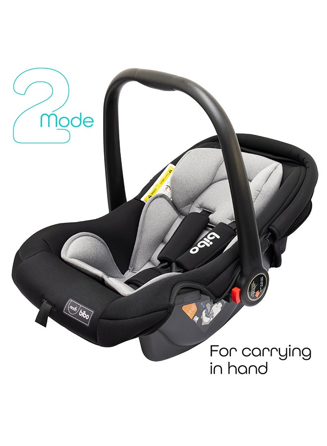 مون مقعد وحامل بيبو للأطفال للسيارة مع دعم للجسم بالكامل ووسادة ناعمة مناسب لحديثي الولادة فأكبر بلون أسود - Image 5