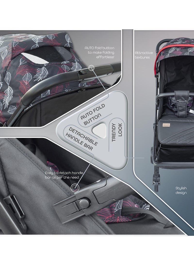 Moon Pronto Autofold stroller -Leaf Pattern  - Image 3