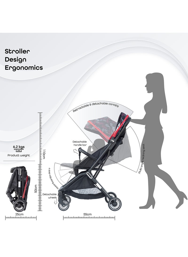 Moon - Pronto Autofold stroller -Leaf Pattern - Image 1