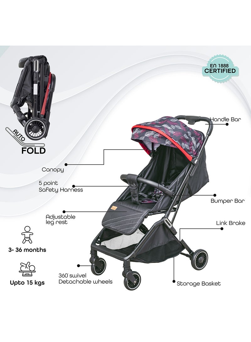 Moon - Pronto Autofold stroller -Leaf Pattern - Image 1