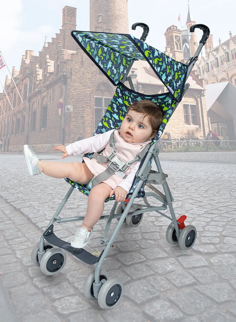 Moon Jet Baby Stroller – Lightest Buggy, Umbrella Fold, Wide Canopy, Compact, Travel-Friendly, Suitable 6m to 3yrs – Printed Dino