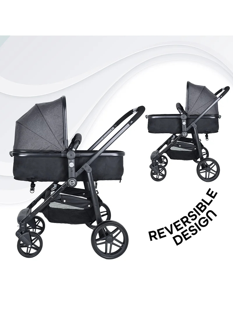 Moon Tres Baby Stroller 3-in-1 Carriage Travel System – Convertible Infant Stroller, Up to 22kg, Suitable 0m+ – Grey