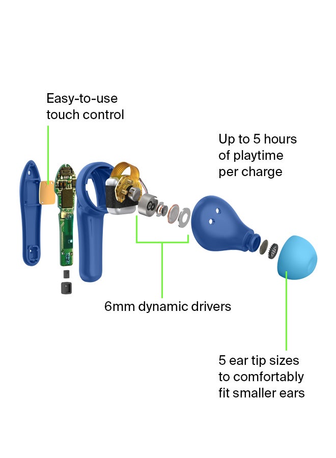 belkin Soundform Nano - Wireless Earbuds for Kids - Blue  - Image 2