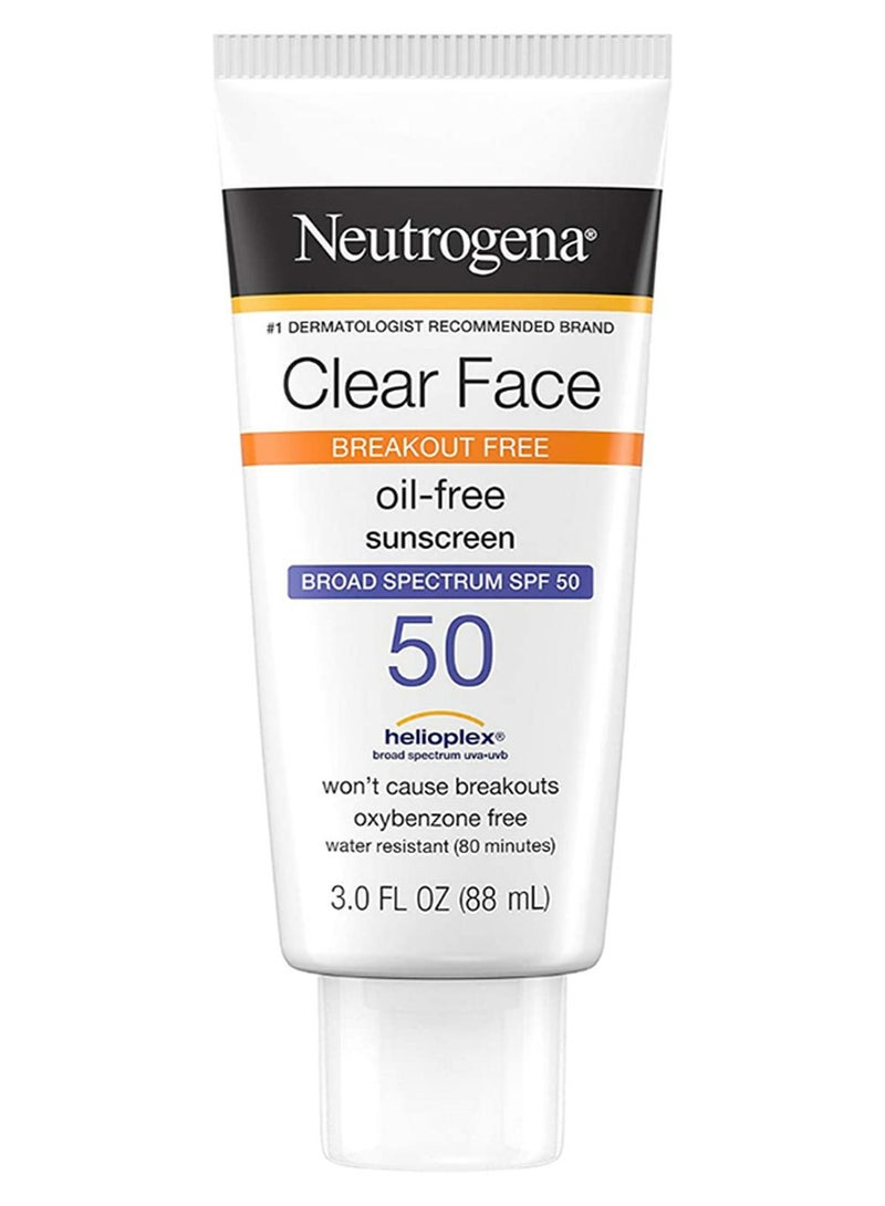 نيوتروجينا كريم واقٍ من الشمس كلير فيس خالٍ من الزيوت 3fluid_ounce - Image 1
