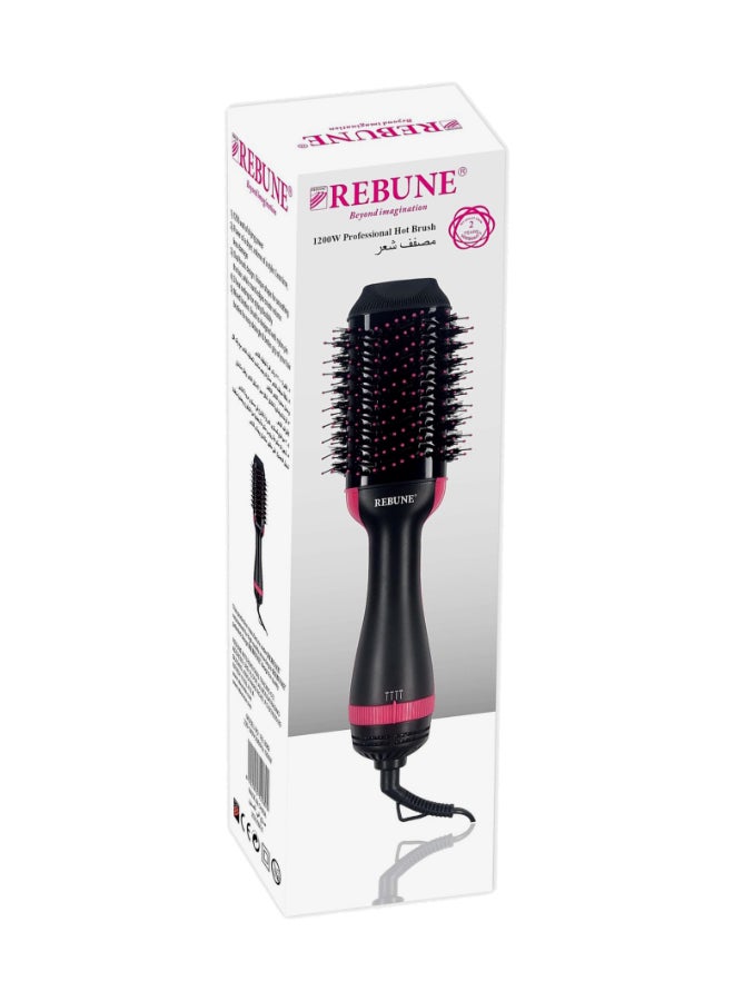 REBUNE - 1200W Hot Air Styler New Hair Styler One-Step Volumizer Negative Ionic Technology Hair Dryer and Hot Air Brush Black/Pink - Image 1