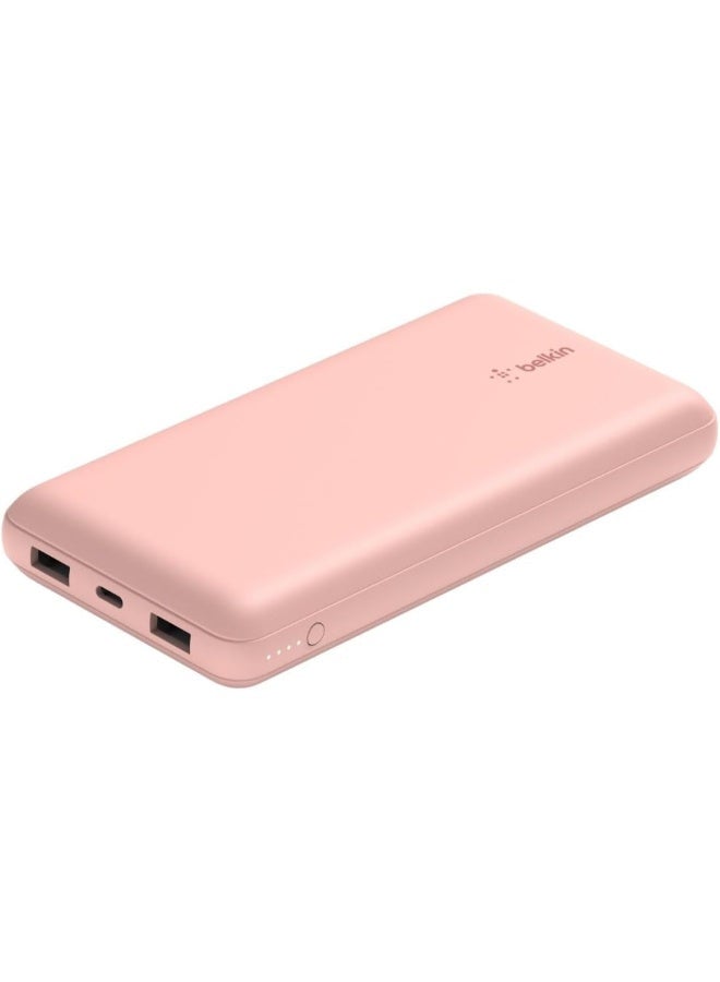 BoostCharge 20000mAh Power Bank - Fast Charge 3 Ports USB-C 1x, USB-A 2x For Apple iPhone 15/14/13/12/11 Series And Earlier Models, iPad Pro/Air/Mini, Airpods And Other USB-C Devices Rose Gold - pnsku/N53355204A/45/_/1705055579/3d646537-6c53-4656-99b0-6bf21c131093