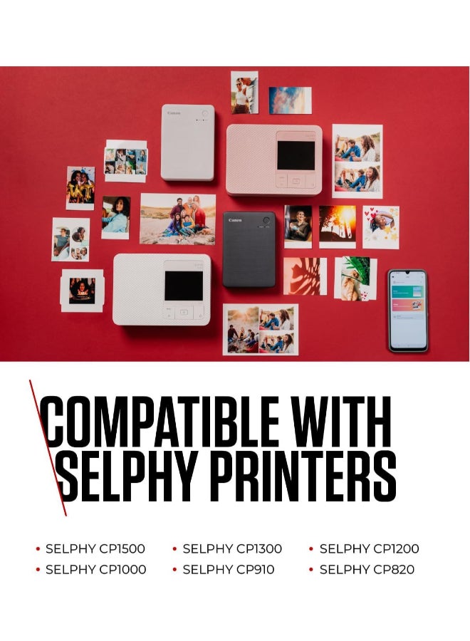 Canon SELPHY Compact Photo Printer Postcard Size Color Ink/Paper Set RP-108 Multicolour - Image 2