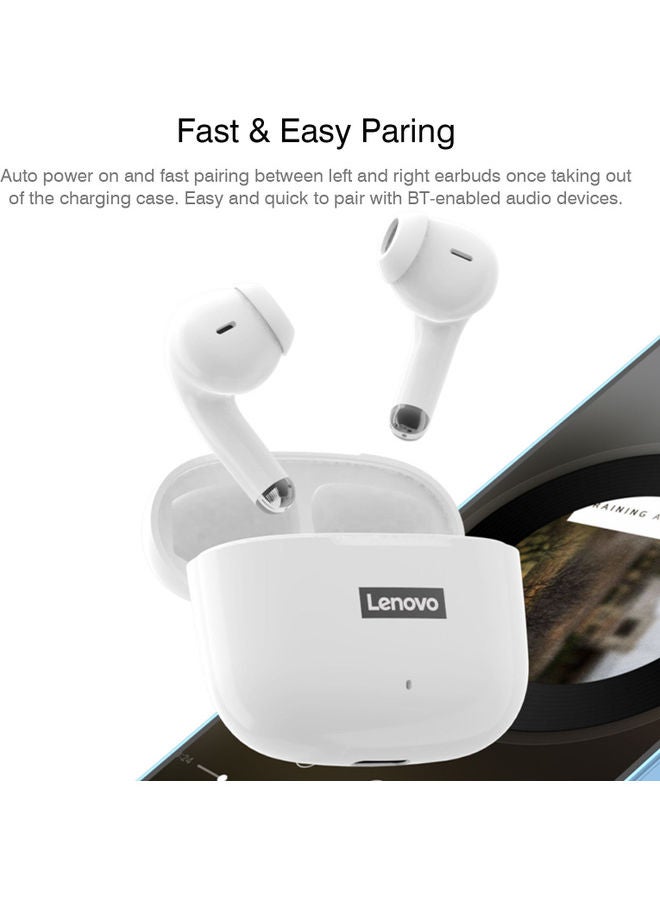 لينوفو سماعة أذن إيربادز لاسلكية TWS ثينك بلس لايف بودز بتقنية البلوتوث مع خاصية إلغاء الضوضاء للألعاب والرياضة لون أبيض - Image 4