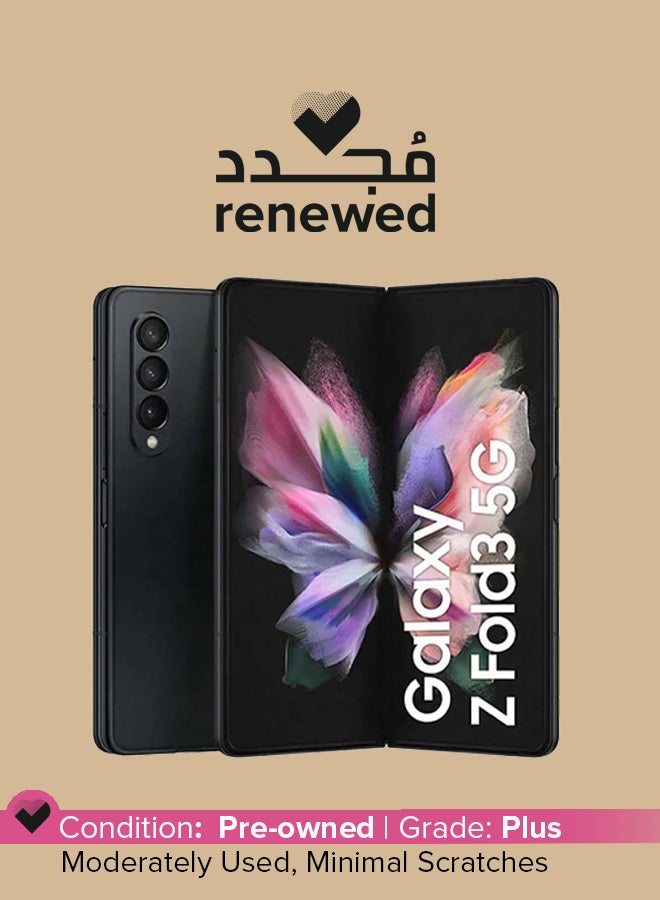 Samsung Renewed - Galaxy Z Fold 3 5G Dual SIM Phantom Black 12GB RAM 256GB - International Version - Image 1