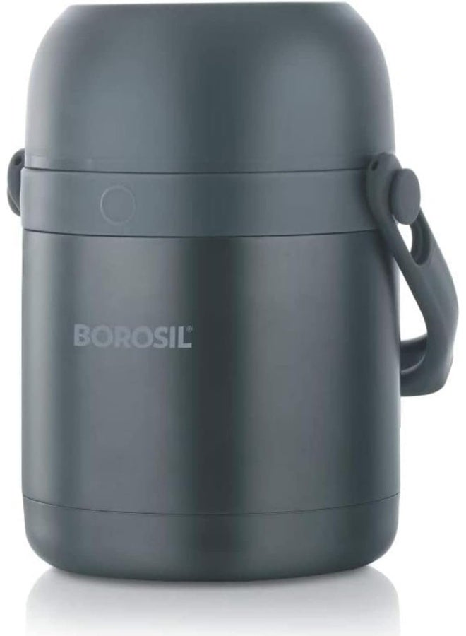 Borosil - Hot-N-Fresh Stainless Steel Insulated Lunch Box, 1.3L, Grey Silver 16x16x25cm - Image 2