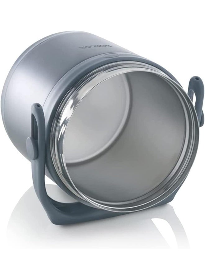 Borosil - Hot-N-Fresh Stainless Steel Insulated Lunch Box, Set of 4 (2pcs 350 ml + 2pcs 420 ml), Grey Silver - Image 4