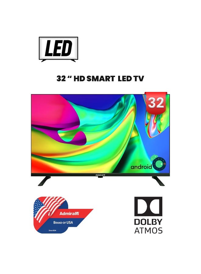 Admiral 32 Inch Android Smart Led Tv, Hd Ready Display With Google Assistant, Built-In Chromecast, Voice Control – Model Adl 32Hmsacn (Black) ADL32HMSACN Black - Image 2