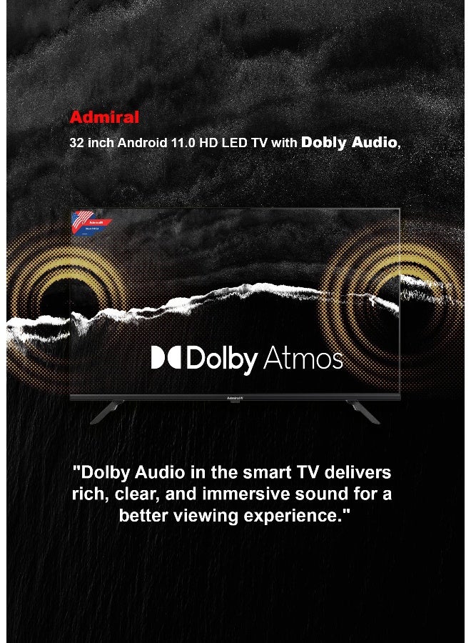 Admiral 32 Inch Android Smart Led Tv, Hd Ready Display With Google Assistant, Built-In Chromecast, Voice Control – Model Adl 32Hmsacn (Black) ADL32HMSACN Black - Image 5