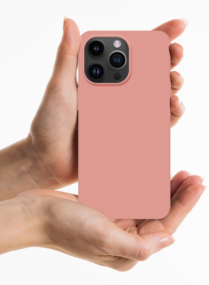 Apple iPhone 14 Pro Max Case Silicone Cover Liquid Gel Soft Ultra Slim Shockproof Back Cover Full Body Protection 6.7 Inch Baby Pink