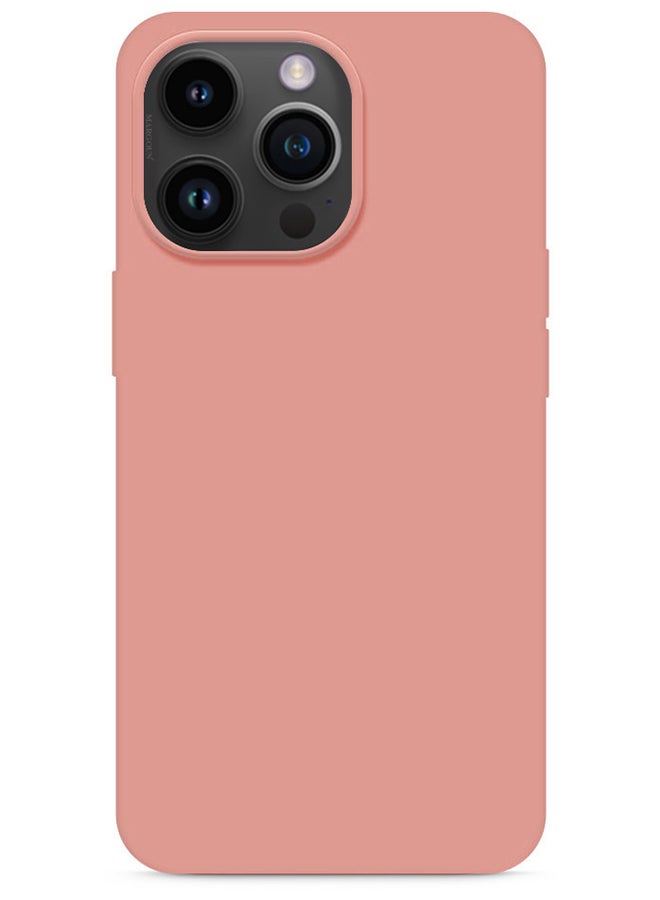 Apple iPhone 14 Pro Max Case Silicone Cover Liquid Gel Soft Ultra Slim Shockproof Back Cover Full Body Protection 6.7 Inch Baby Pink
