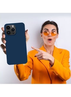 MARGOUN Silicone Case Cover Liquid Gel Soft Ultra Slim Shockproof Back Cover Full Body Protection For Apple iPhone 14 Pro Max 6.7 inch Dark Blue  - Image 4
