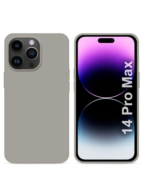 Silicone Case Cover Liquid Gel Soft Ultra Slim Shockproof Back Cover Full Body Protection For Apple iPhone 14 Pro Max 6.7 inch Grey Grey