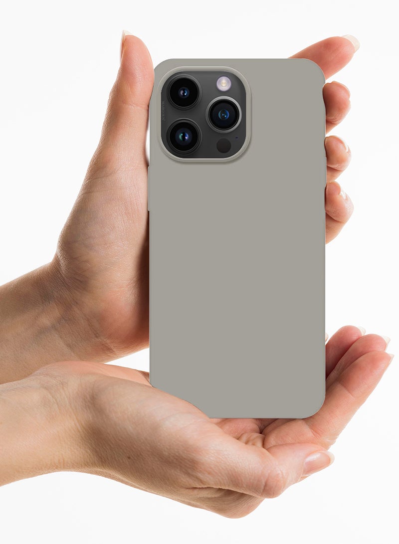 Silicone Case Cover Liquid Gel Soft Ultra Slim Shockproof Back Cover Full Body Protection For Apple iPhone 14 Pro Max 6.7 inch Grey Grey
