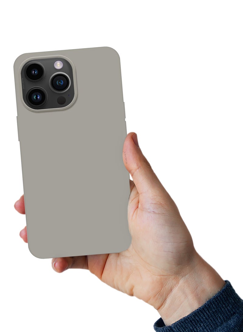 Silicone Case Cover Liquid Gel Soft Ultra Slim Shockproof Back Cover Full Body Protection For Apple iPhone 14 Pro Max 6.7 inch Grey Grey