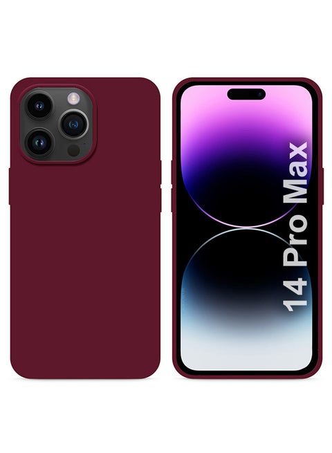 Silicone Case Cover Liquid Gel Soft Ultra Slim Shockproof Back Cover Full Body Protection For Apple iPhone 14 Pro Max 6.7 inch Eggplant