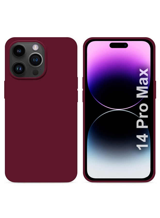 Silicone Case Cover Liquid Gel Soft Ultra Slim Shockproof Back Cover Full Body Protection For Apple iPhone 14 Pro Max 6.7 inch Eggplant