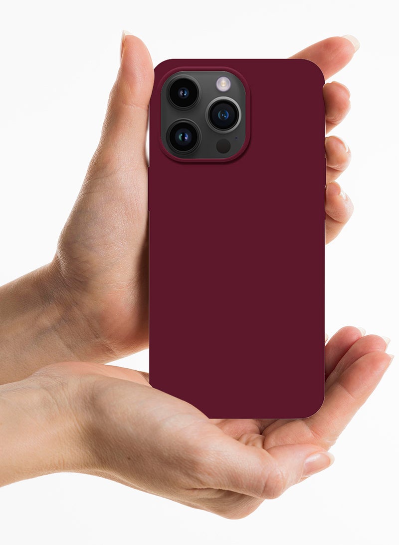 Silicone Case Cover Liquid Gel Soft Ultra Slim Shockproof Back Cover Full Body Protection For Apple iPhone 14 Pro Max 6.7 inch Eggplant