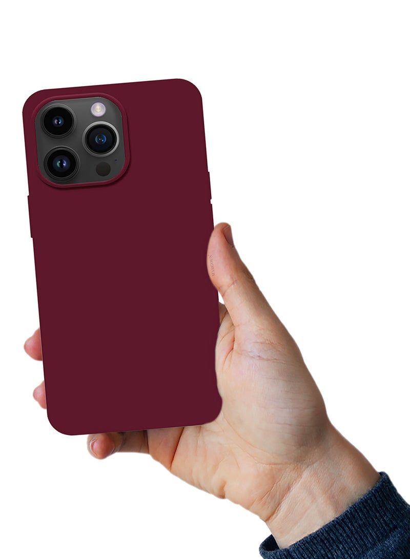Silicone Case Cover Liquid Gel Soft Ultra Slim Shockproof Back Cover Full Body Protection For Apple iPhone 14 Pro Max 6.7 inch Eggplant