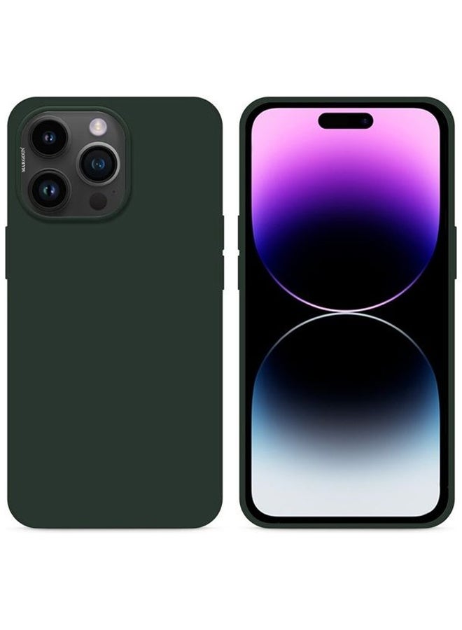MARGOUN - Silicone Case Cover Liquid Gel Soft Ultra Slim Shockproof Back Cover Full Body Protection For Apple iPhone 14 Pro Max 6.7 inch Olive Green - Image 1