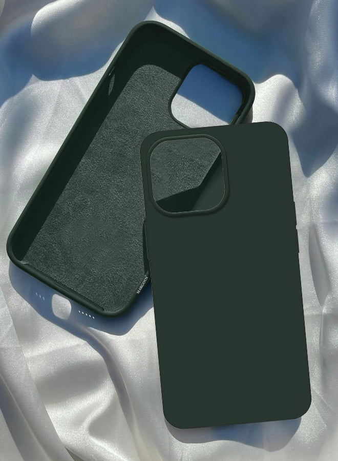 MARGOUN - Silicone Case Cover Liquid Gel Soft Ultra Slim Shockproof Back Cover Full Body Protection For Apple iPhone 14 Pro Max 6.7 inch Olive Green - Image 1
